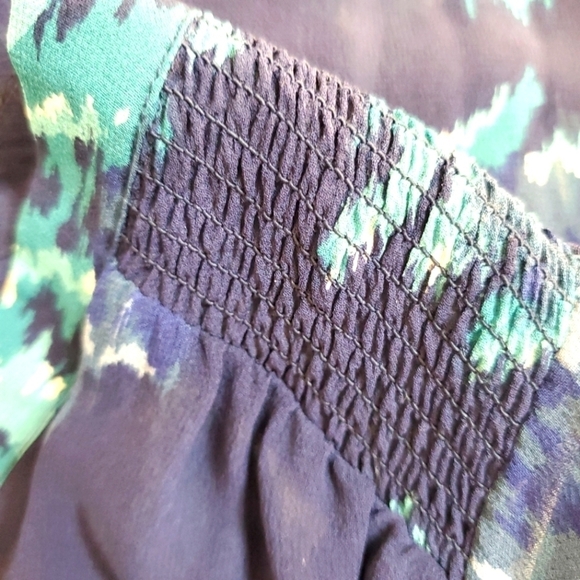 Joie Sheer Silk Watercolor Blouse Top - Picture 4 of 11